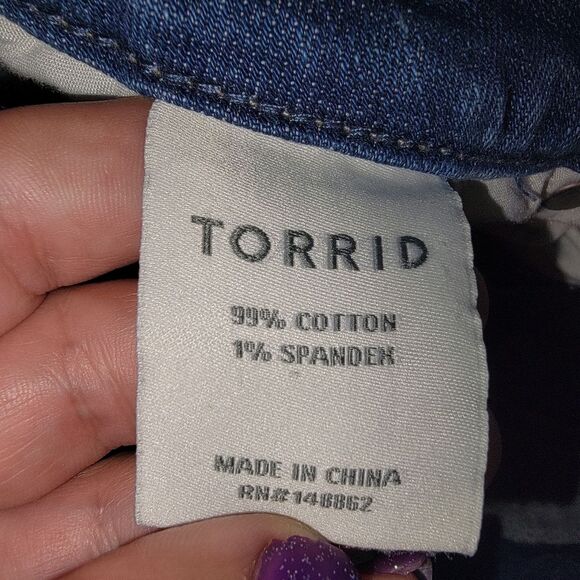 Torrid Ripped High Rise Ankle Denim Jeans Size 12 12R - Picture 5 of 5